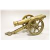 Image 1 : LARGE SOLID BRASS 2 PC CANNON WITH ROLLING TIRES