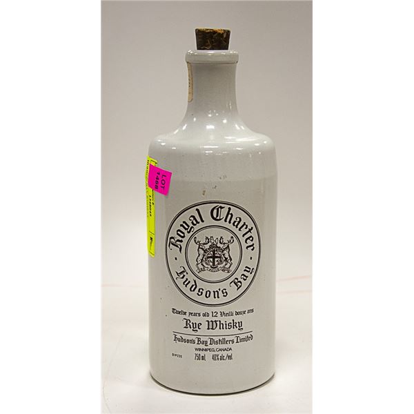 HUDSON BAY WHISKEY STONEWARE DECANTER