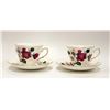 Image 1 : 2 PAIR QUEEN ANNE ROSES TEA CUP & SAUCERS BONE