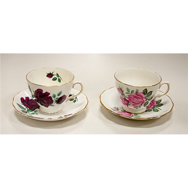 2 SETS OF ROYAL VALE TEA CUPS & SAUCERS BONE