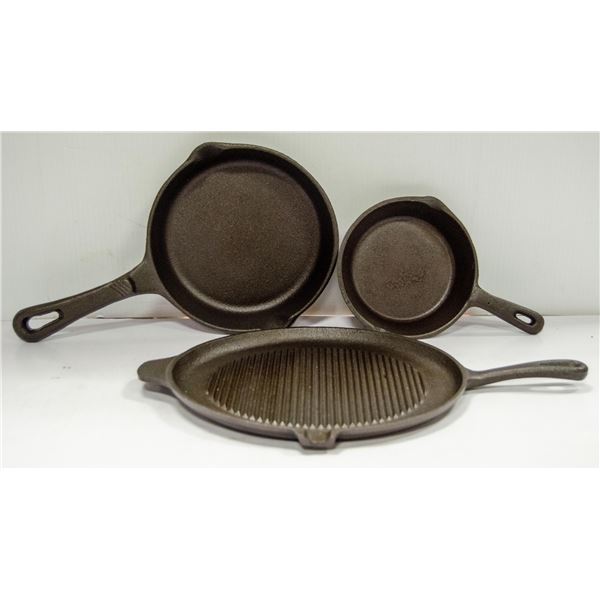 CAST IRON PANS.