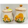 Image 1 : 2 VINTAGE MUSHROOM CANISTERS