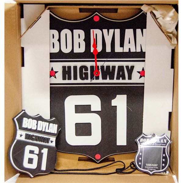 BOB DYLAN HIGHWAY 61 CLOCK, MAGNET, LANYARD