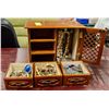 Image 2 : JEWELERY BOX WITH COSTUME JEWELERY CONTENTS