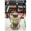 Image 1 : ANTIQUE CNR RAILWAY LANTERN WITH EMBOSSED GLOBE
