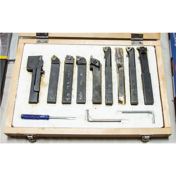 BOX OF MACHINE SHOP METAL CUTTING TOOLS