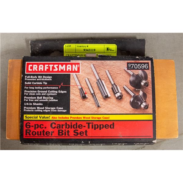 CRAFTSMAN 6PC ROUTER BIT SET