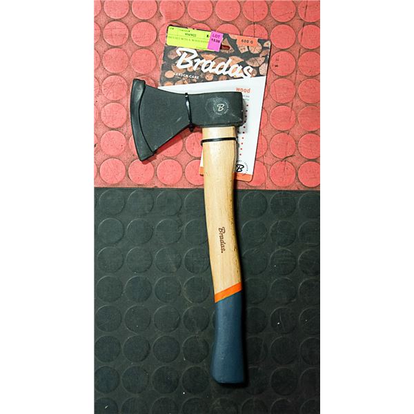 HATCHET WITH A  WOOD HANDLE