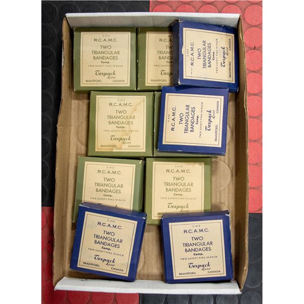 R.C.A.M.C.  FLAT OF VINTAGE BANDAGES