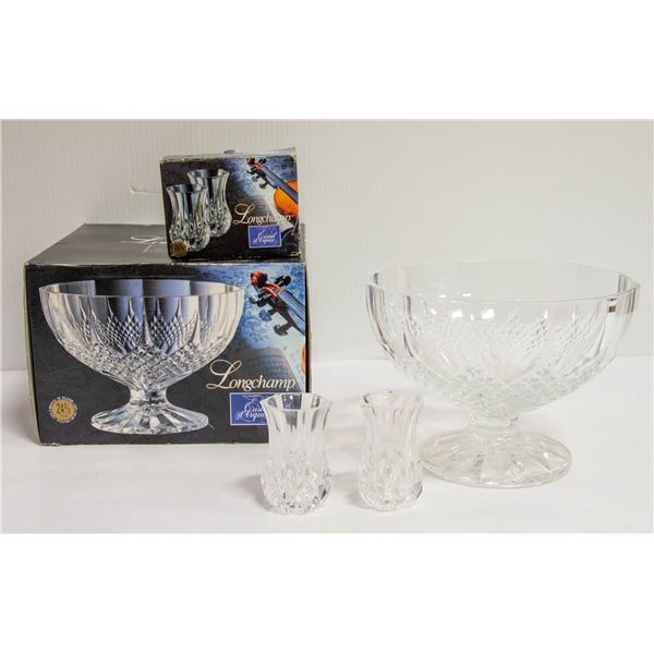 FRUIT BOWL & 2 VASES