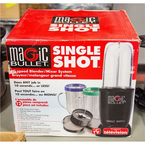 MAGIC BULLET SINGLE SHOT BLENDER IN BOX WITH