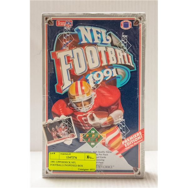 1991 UPPERDECK NFL FOOTBALL UNOPENED BOX
