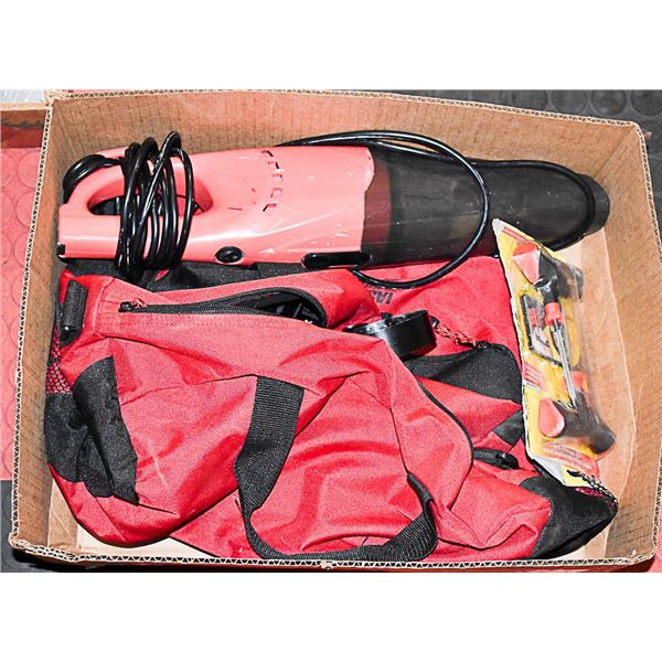 LARGE BOX OF AUTOMOBILE ACCESSORIES INCL. NEW