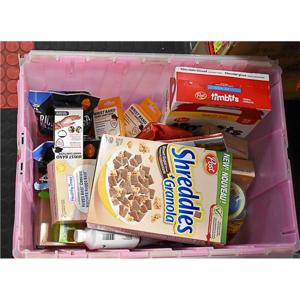 TOTE OF NEW STORE FOOD, DESSERTS, VITAMINS & MORE