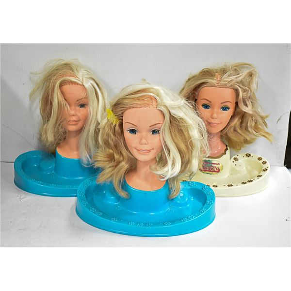 THREE 1971 BARBIE STYLING HEADS