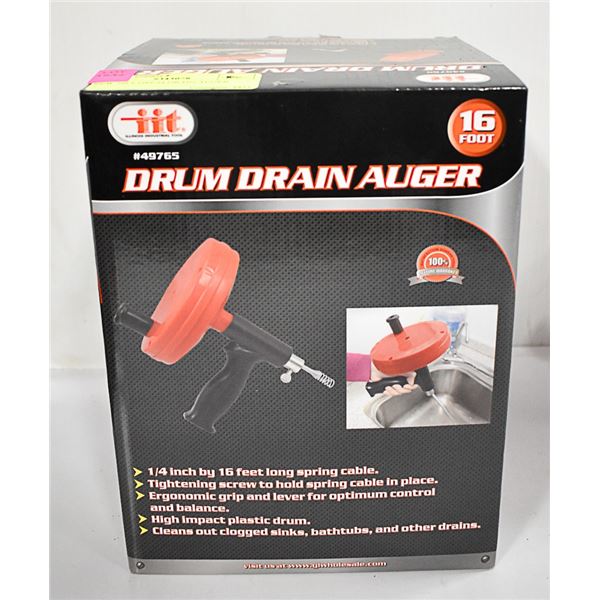 NEW 16FT DRUM DRAIN AUGER