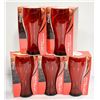 Image 1 : 5 NOS LTD EDITION CRANBERRY RED COCA COLA GLASSES