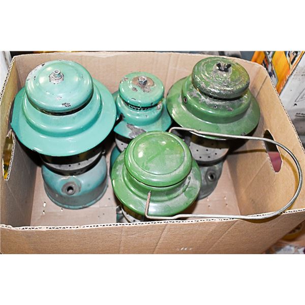 ESTATE COLLECTION OF 4 OLD COLEMAN LANTERNS  MODEL