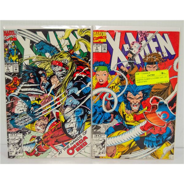 MARVEL X-MEN 4, 5 COMIC LOT, 1ST OMEGA RED