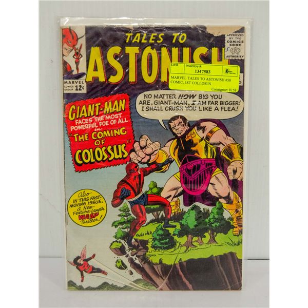MARVEL TALES TO ASTONISH #58 COMIC, 1ST COLLOSUS