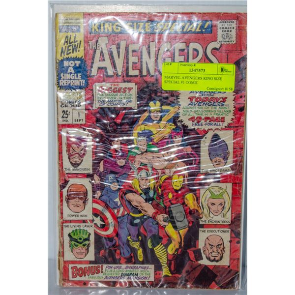 MARVEL AVENGERS KING SIZE SPECIAL #1 COMIC