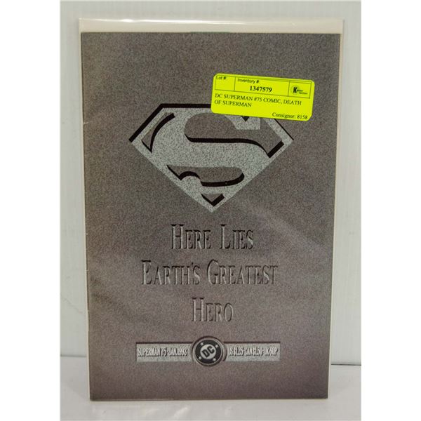 DC SUPERMAN #75 COMIC, DEATH OF SUPERMAN