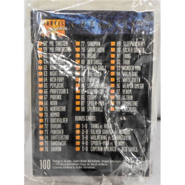 MARVEL COMICS 1992 MASTERPIECE COMPLETE CARD SET