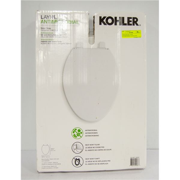 NEW KOHLER LAYNE ANTIMICROBIAL ELONGATED TOILET