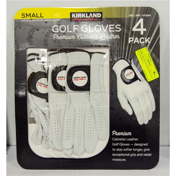 KIRKLAND SIGNATURE 4 PACK GOLF GLOVES SIZE: S