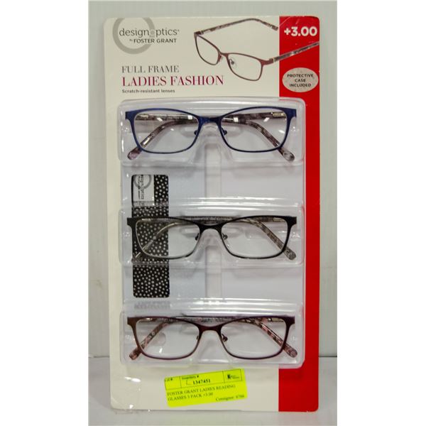 FOSTER GRANT LADIES READING GLASSES 3 PACK +3.00