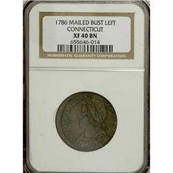1786 COPPER Connecticut Copper, Mailed Bust Left