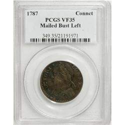 1787 COPPER Connecticut Copper, Mailed Bust Left