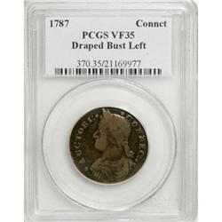 1787 COPPER Connecticut Copper, Draped Bust Left
