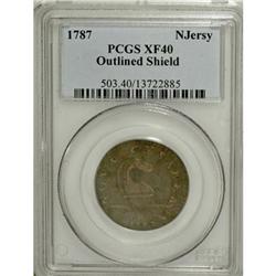 1787 New Jersey Copper XF40 PCGS