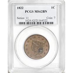 1822 1C MS62 Brown PCGS