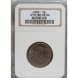 1848 1C MS65 Brown NGC