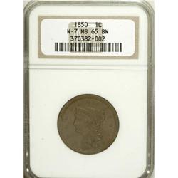 1850 1C MS65 Brown NGC