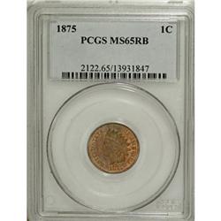 1875 1C MS65 Red and Brown PCGS