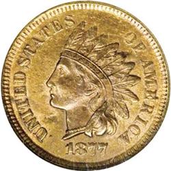 1877 1C MS63 Red and Brown NGC