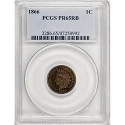 1866 1C PR65 Red and Brown PCGS