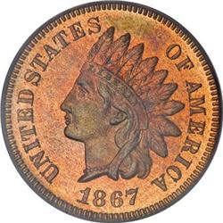 1867 1C PR65 Red PCGS