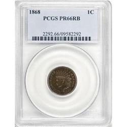 1868 1C PR66 Red and Brown PCGS