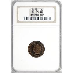1875 1C PR65 Red and Brown NGC