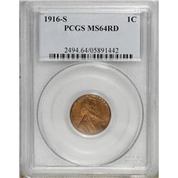 1916-S 1C MS64 Red PCGS