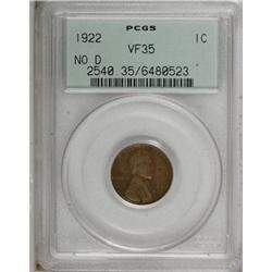 1922 No D 1C Strong Reverse VF35 PCGS