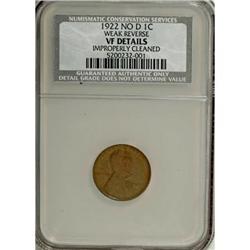 1922 No D 1C Weak Reverse VF Details NCS