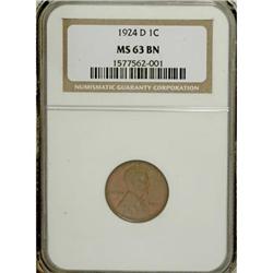 1924-D 1C MS63 Brown NGC