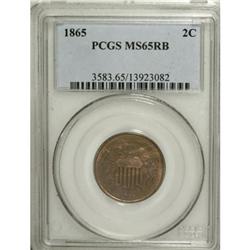 1865 2C MS65 Red and Brown PCGS