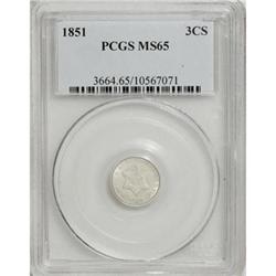 1851 3CS MS65 PCGS