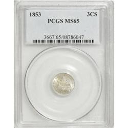 1853 3CS MS65 PCGS